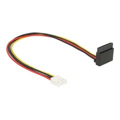 Delock Floppy 4 pin female SATA 15 pin female metal Strømforsyningsadapter 30cm Sort Rød Gul